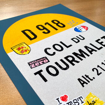 Personalised Cycling Road Sign, Col Du Tourmalet Poster, 7 of 9