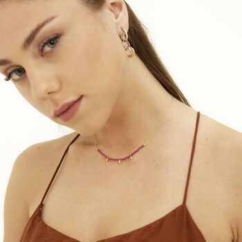 Sterling Silver Gold Plated Tourmaline Necklace, 2 of 5