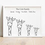 Personalised Family Print With Giraffes, thumbnail 4 of 11