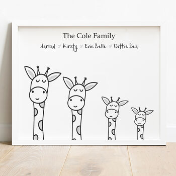 Personalised Family Print With Giraffes, 4 of 11