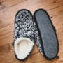 Pure Merino Wool Men's Black Slippers Mules, thumbnail 3 of 4