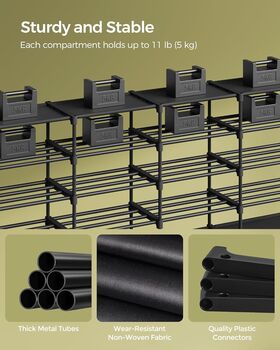 Eight Tier Adjustable Shoe Rack Fabric Organiser, 5 of 8