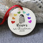 Baby First Christmas Rainbow Penguin Decoration, thumbnail 1 of 9