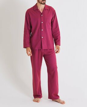 Men's Rioja Herringbone Brushed Cotton Pyjama Set, 2 of 4