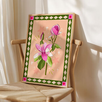 Magnolia Art Print Peach, 2 of 2