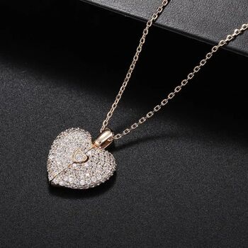 Personalised Bling Heart Locket Necklace, 3 of 3