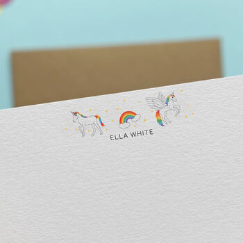 Personalised Unicorn Correspondence Cards / Notelets, 2 of 4