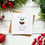 Little Christmas Pudding Personalised Christmas Card, thumbnail 1 of 3