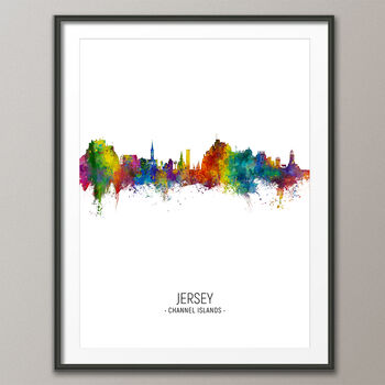 Jersey Channel Islands Skyline Print And Box Canvas, 3 of 5