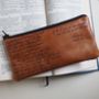 Personalised With Your Reading Leather Pencil Case, thumbnail 1 of 5