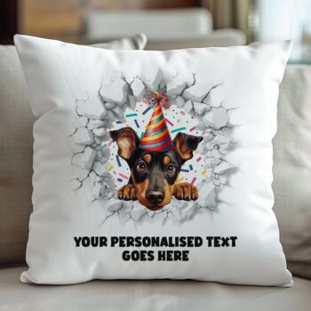 Personalised Doberman Birthday Break Through Dog, 6 of 9