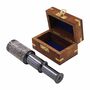 Six Inch The Westminster Gunmetal And Leather Telescope, thumbnail 1 of 5