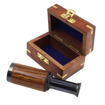 Six Inch The Westminster Gunmetal And Wood Telescope, 4 of 5