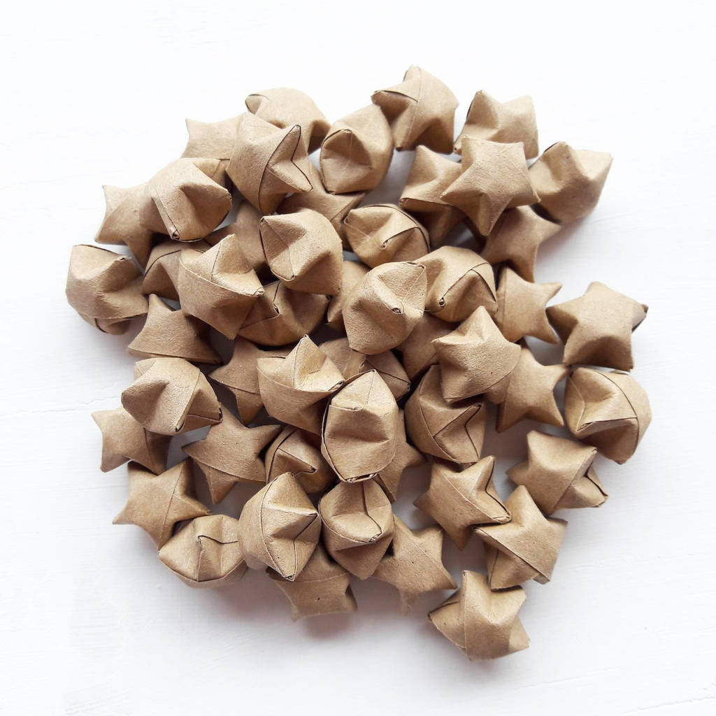 50 Mini Kraft Paper Origami Stars By Bubble And Mimi