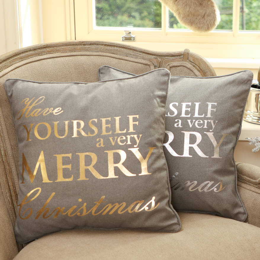 metallic contemporary christmas cushions by dibor