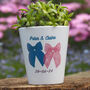 'Ribbon Bows' Couple Plant Pot Gift For Engagement, Wedding, Anniversary Or Valentine's Day, thumbnail 1 of 3