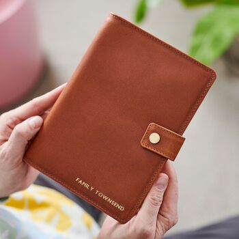 Personalised Leather Travel Wallet Fits Eight Passports, 7 of 8