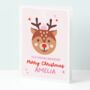 Personalised Reindeer Christmas Card For Daughter, thumbnail 1 of 3
