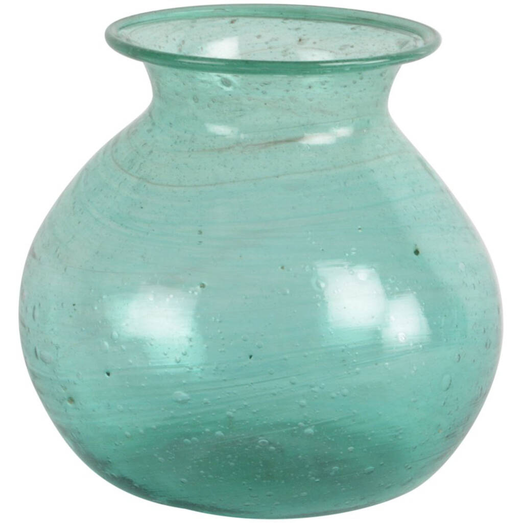 Teal Recycled Glass Vase 11cm By The Wedding of my Dreams