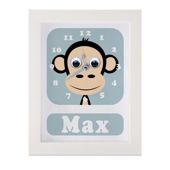 Personalised Childrens Monkey Clock, 5 of 9