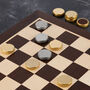 Sycamore And Mahogany Draughts Set With Brass Pieces, thumbnail 4 of 4