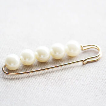 Delicate Multi Pearl Scarf Pin Brooch, 3 of 5