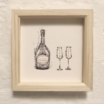 Personalised Champagne And Glasses Typewriter Art Print, 4 of 12