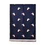 Navy Embroidered Robin Pashmina Scarf, thumbnail 2 of 3