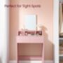 Dressing Table With Large Mirror Modern Style White, thumbnail 6 of 10