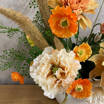 Apricot Elegance | Complete Artificial Flower Arrangement In Vase, 2 of 4