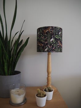 Jungle Print Lampshade With Cranes And Tigers, 3 of 10
