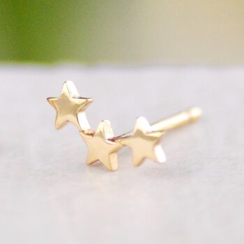 Tiny 18ct Gold Vermeil Star Ear Climbers, 3 of 6