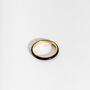 Black Enamel And 14k Gold Vermeil Plated Stacking Ring, thumbnail 4 of 9