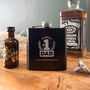 Personalised No.One Dad Engraved Black Metal Hip Flask 6oz, thumbnail 1 of 7