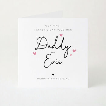 Personalised First Fathers Day Card From Baby Custom Name Daddy And Me Card Little Boy Or Girl Keepsake, 2 of 5