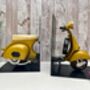 Yellow Scooter Bookends Metal Shelf Decor Moped Gift, thumbnail 3 of 8