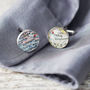 Personalised Sterling Silver Location Map Cufflinks, thumbnail 1 of 4