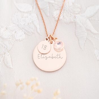 Personalised 18th Birthday Disc Necklace, 4 of 8