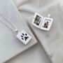 Sterling Silver Paw Print Rectangle Locket Necklace, thumbnail 1 of 10