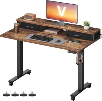 Electric Standing Desk With Power Strip Monitor Stand, 7 of 7