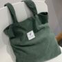 Thin Corduroy Neutral Tote Bags, Large Shopping Bag, thumbnail 7 of 10