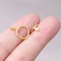 Gold Hoop Earrings With Diamond Shaped Charm, thumbnail 1 of 7