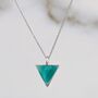 The Triangle Green Onyx Gemstone Necklace, Silver, thumbnail 3 of 6