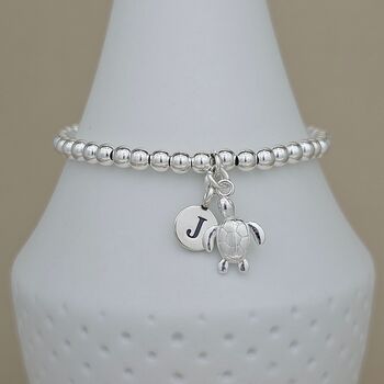 Personalised Sterling Silver Turtle Charm Bracelet, 2 of 5