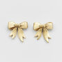 Gold Forget Me Not Bow Stud Earrings, thumbnail 3 of 7