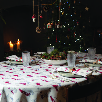 Luxury Designer Christmas Tablecloth Winter Village, 3 of 3