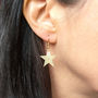 Gold Foil Star Drop Earrings, thumbnail 1 of 5