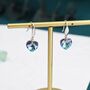 Sterling Silver Alexandrite Cz Heart Drop Dangle Earrings, thumbnail 7 of 12