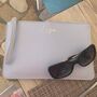 Personalised Saffiano Leather Clutch Bag Zip Pouch, thumbnail 8 of 9