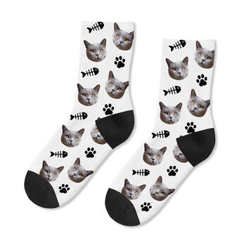 Personalised Cat Photo Socks, 4 of 5